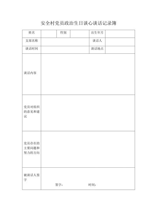 党员政治生日谈心谈话记录簿.doc