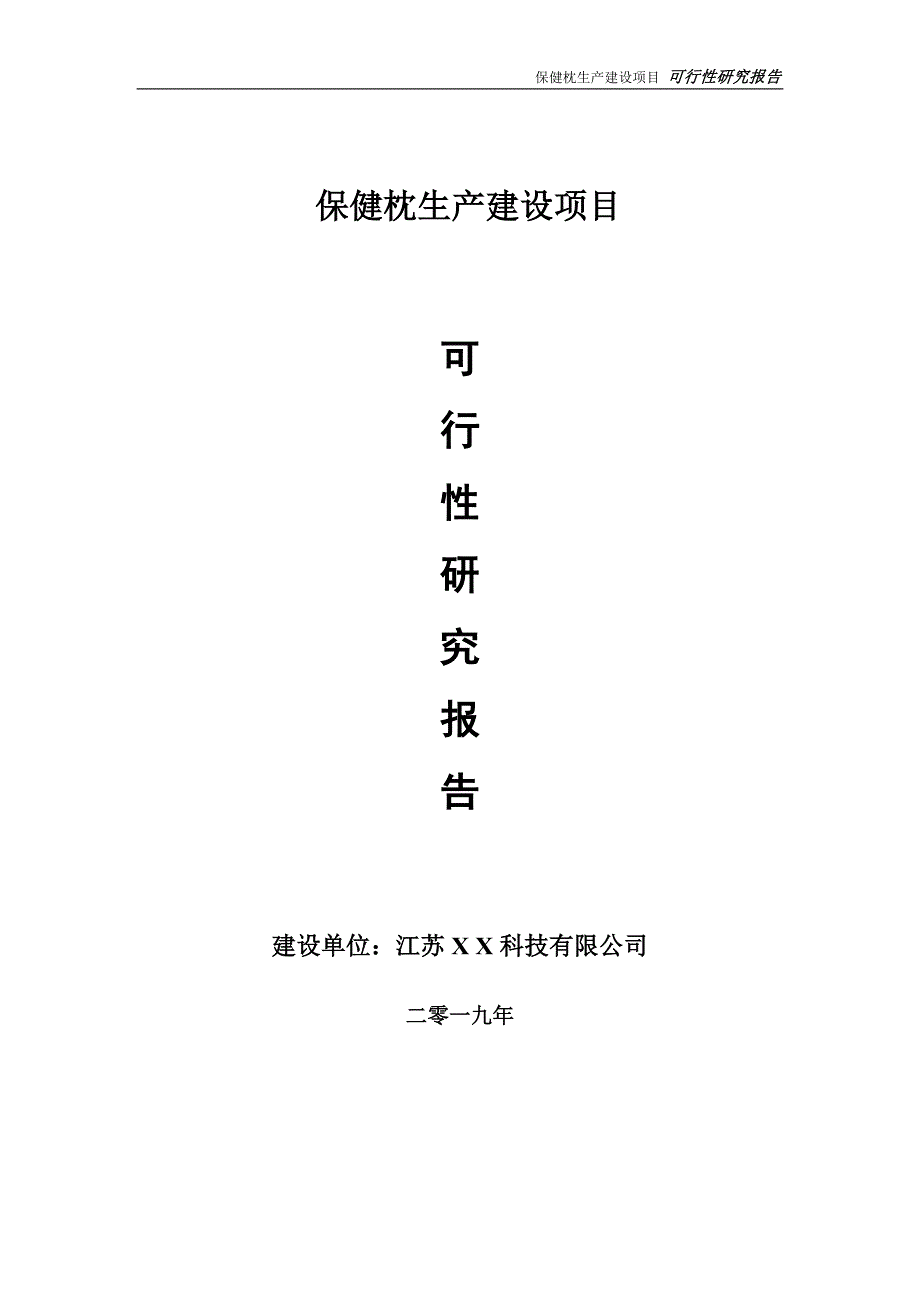 保健枕生产项目可行性研究报告备案申请版.doc_第1页