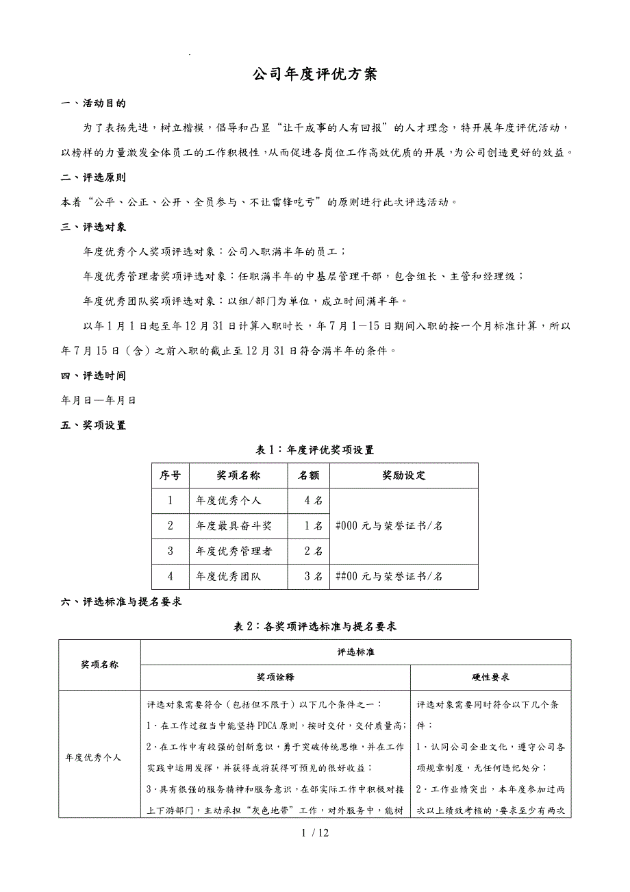 公司评优方案全面.doc_第1页