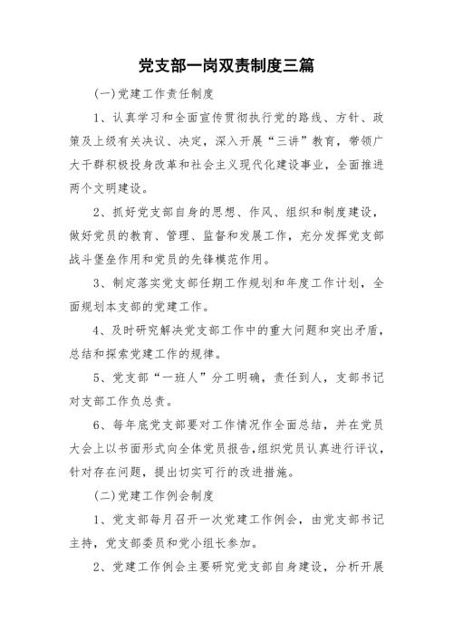 党支部一岗双责制度三篇.doc