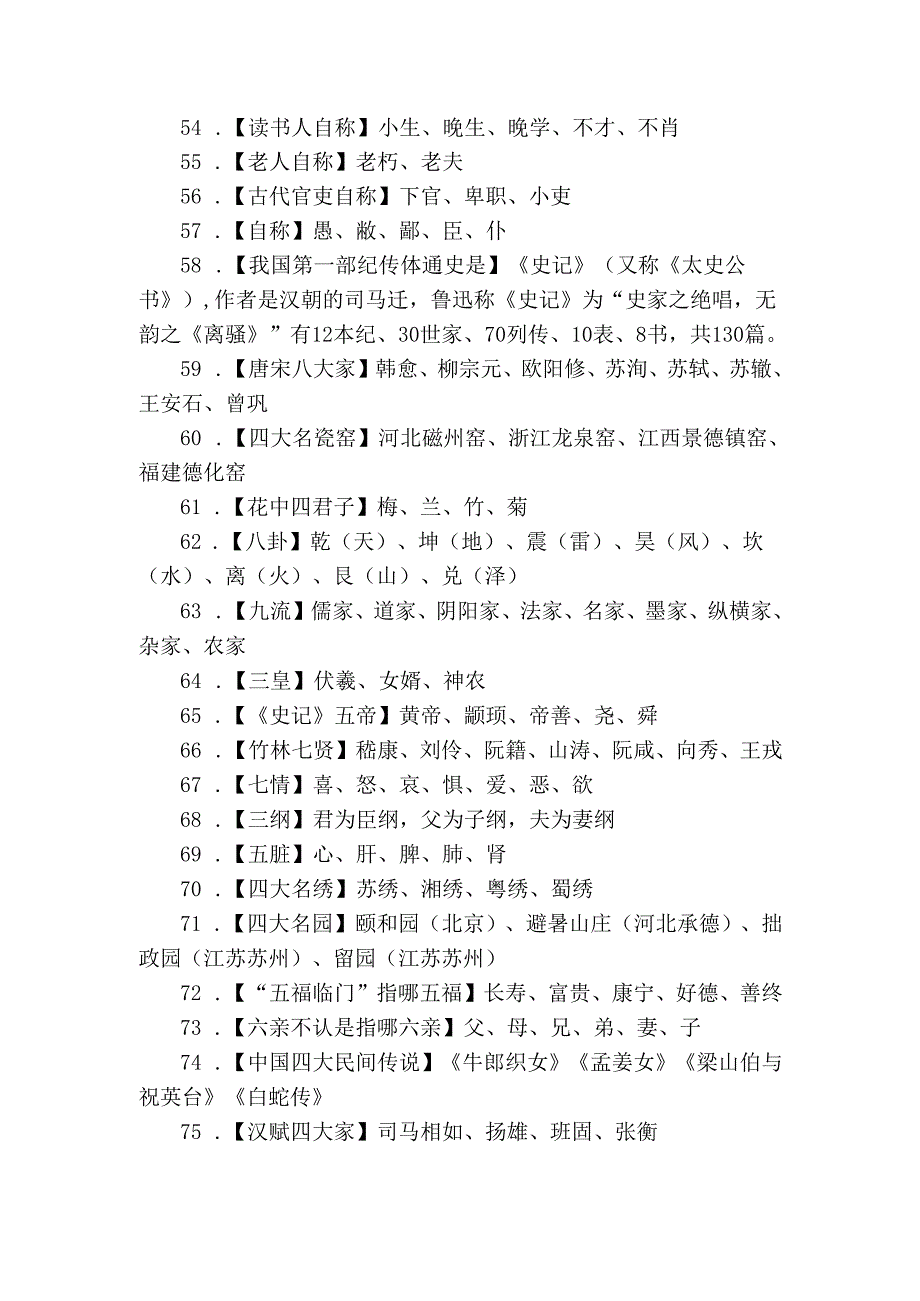 2025年初中常考必背的100个文史常识.docx_第3页