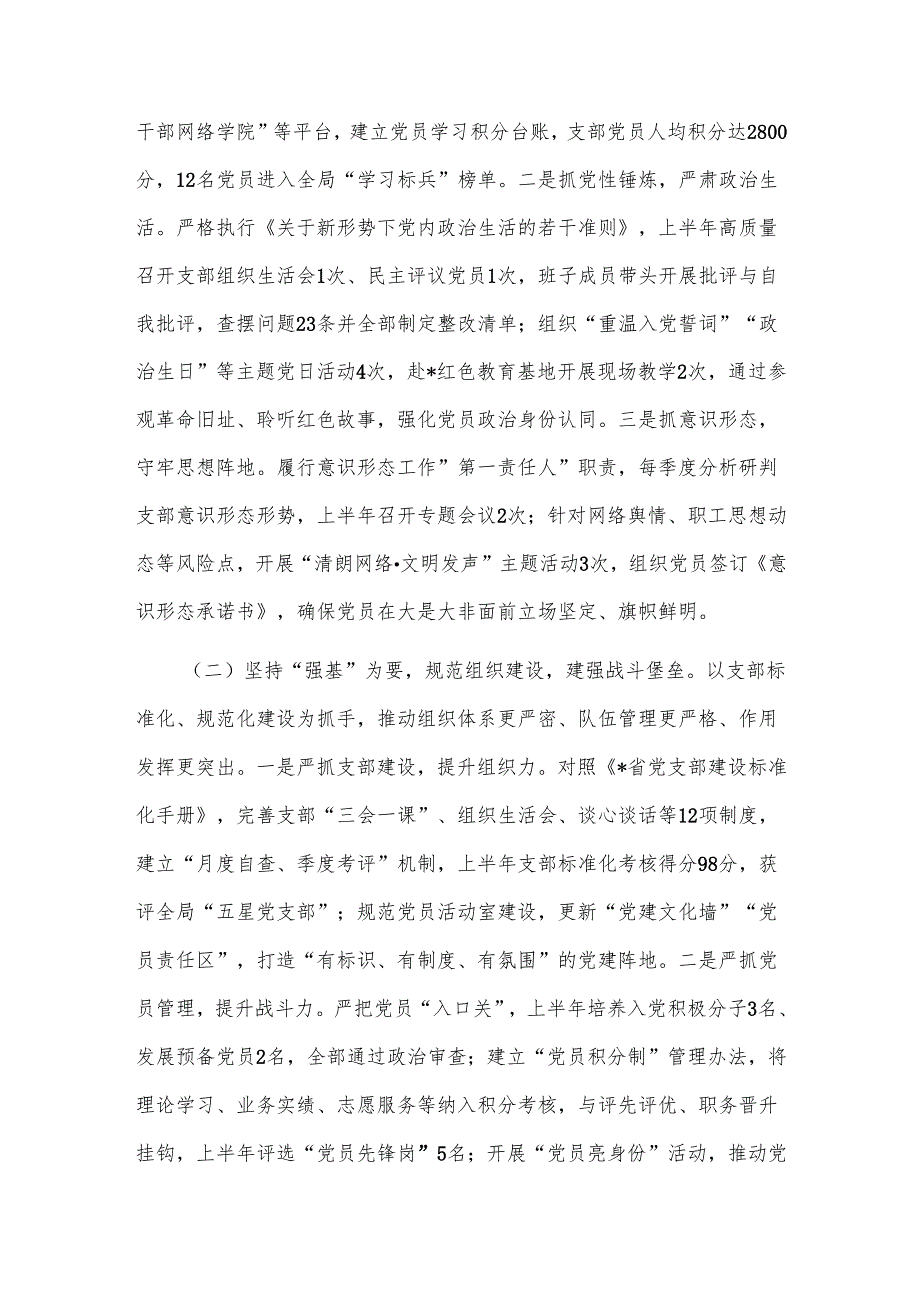 2025年局党支部书记上半年述职报告范文.docx_第2页