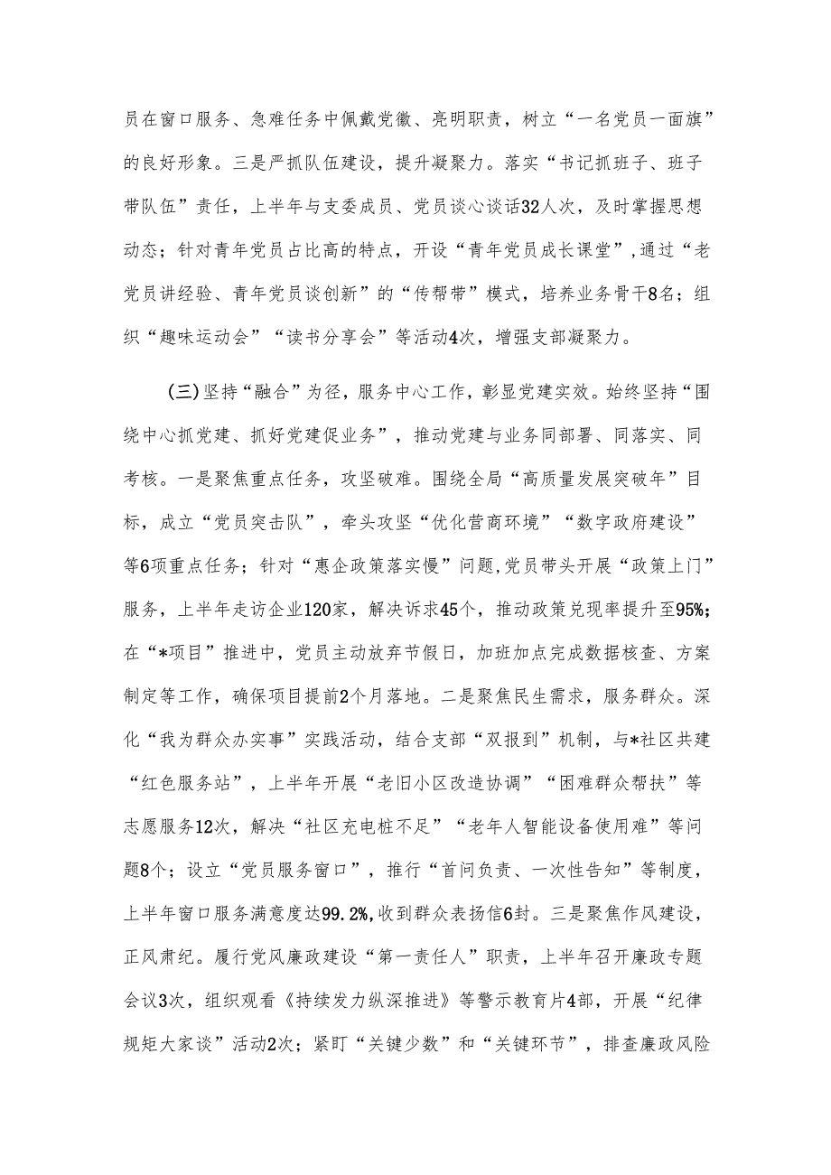 2025年局党支部书记上半年述职报告范文.docx_第3页