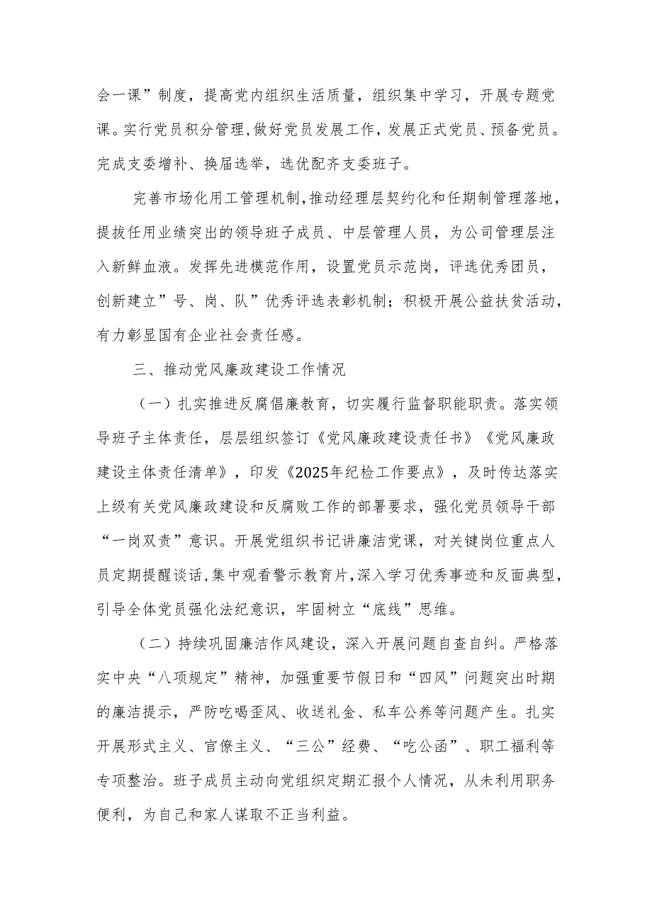 Xxx集团公司党支部 2025 年上半年工作总结.docx_第3页