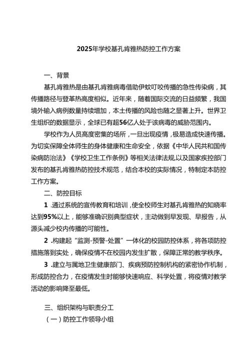2025年学校基孔肯雅热防控工作方案精选专题资料.docx