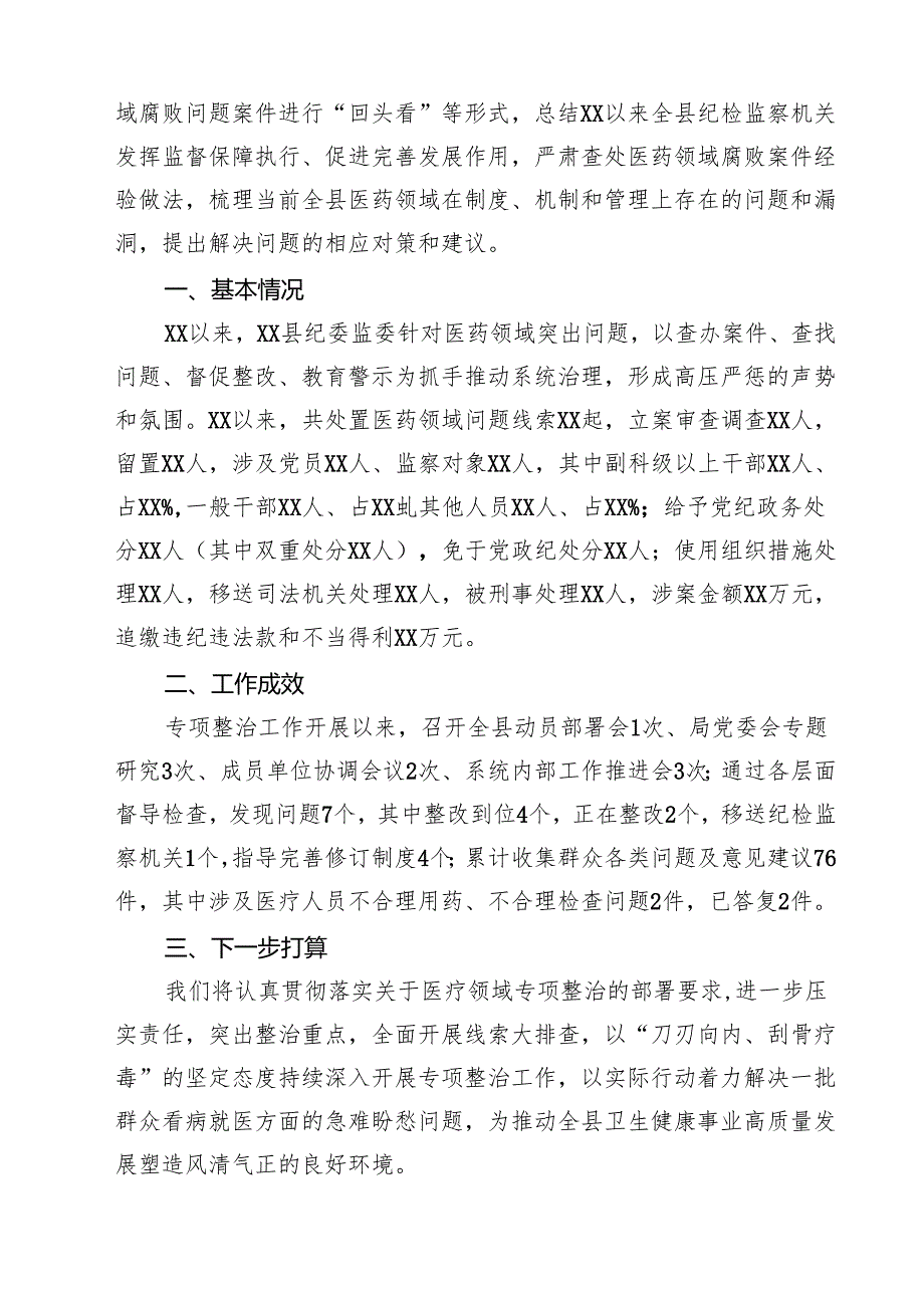 7篇 医药领域腐败问题集中整治工作情况汇报（精选汇编）.docx_第3页