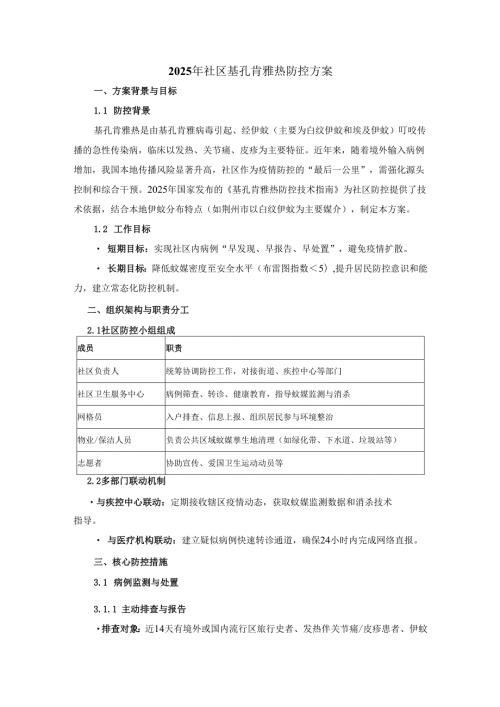 2025年社区基孔肯雅热防控方案二.docx