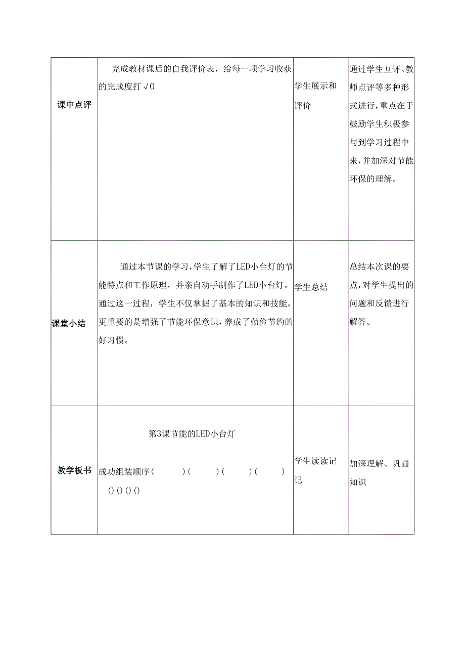 2025-2026学年人民版五年级下册劳动教学设计(第3课)节能的LED小台灯.docx_第3页