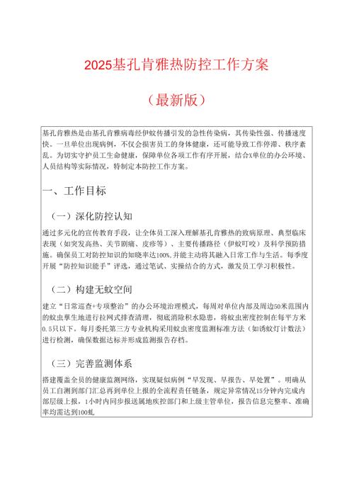 2025基孔肯雅热防控工作方案（最新版）.docx