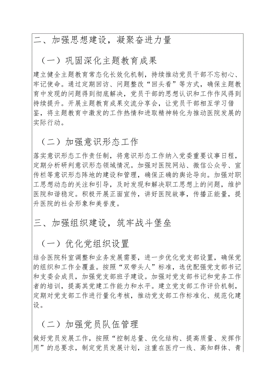 2025 年医院卫生院党建工作计划（最新版）.docx_第2页
