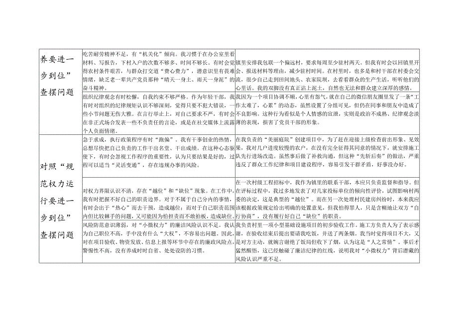 2025年乡镇年轻干部对照“五个进一步到位”问题查摆整改清单台账.docx_第2页
