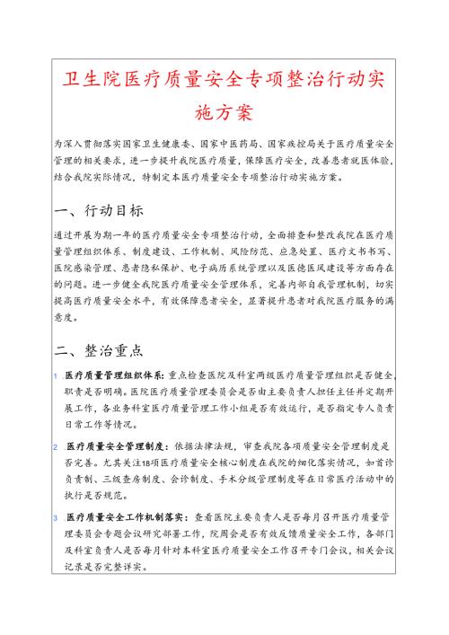 1.卫生院医疗质量安全专项整治行动实施方案.docx
