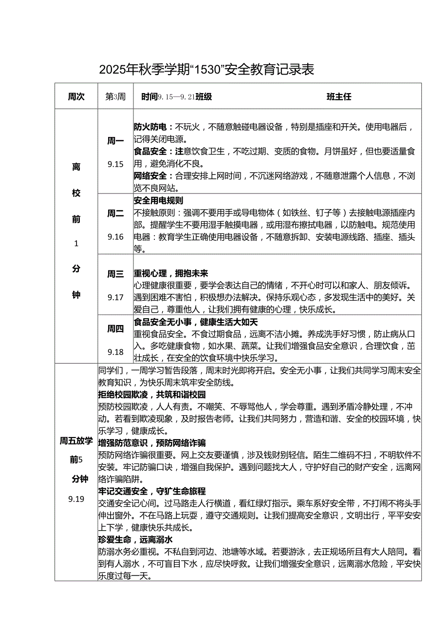 2025年秋季学期各周1530安全教育记录表（共22周）.docx_第3页