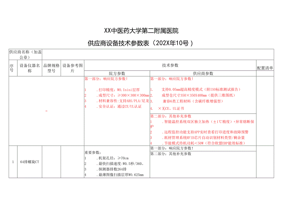 XX中医药大学第二附属医院供应商设备仪器匹配耗材报价表（2025年）.docx_第2页