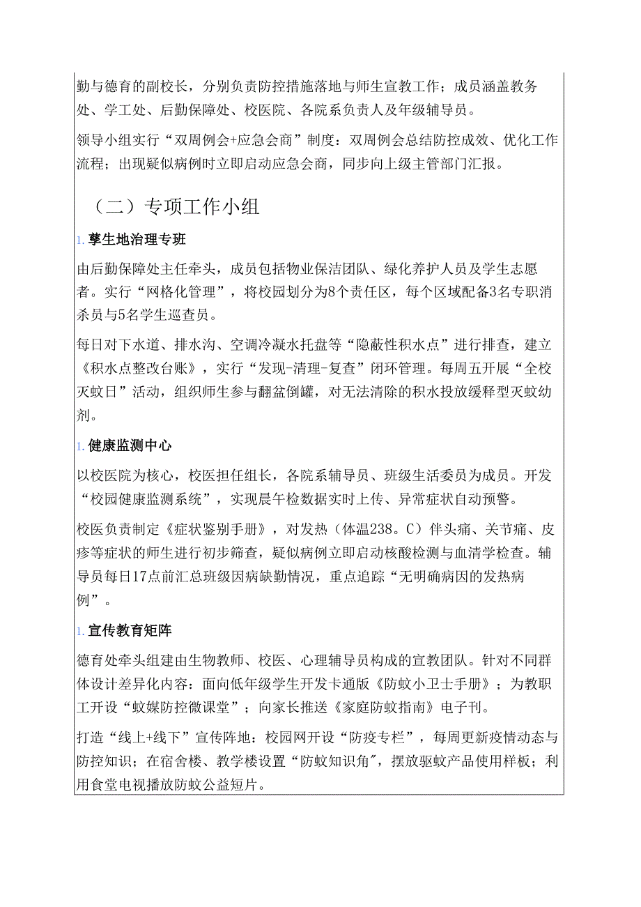 1.学校基孔肯雅热和登革热校内防控工作方案（最新版）.docx_第2页