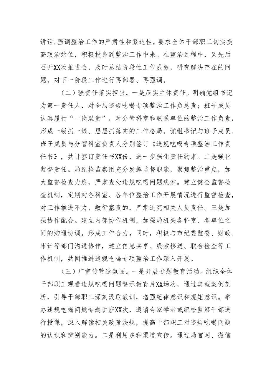 2025违规吃喝专项整治工作进展情况汇报发言：坚守底线清风扬严治吃喝正市场.docx_第2页