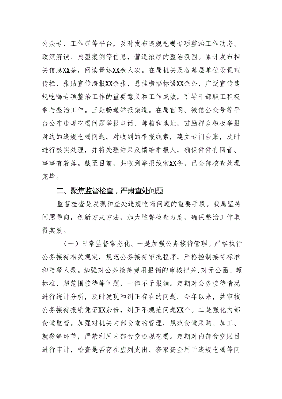 2025违规吃喝专项整治工作进展情况汇报发言：坚守底线清风扬严治吃喝正市场.docx_第3页
