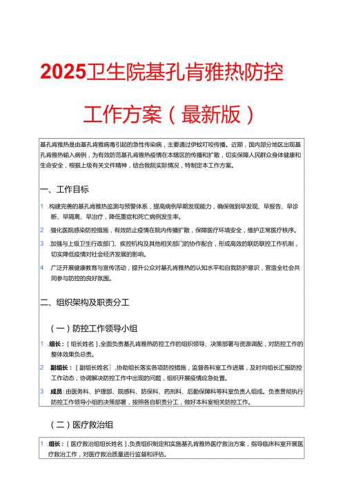 2025卫生院基孔肯雅热防控工作方案（最新版）.docx