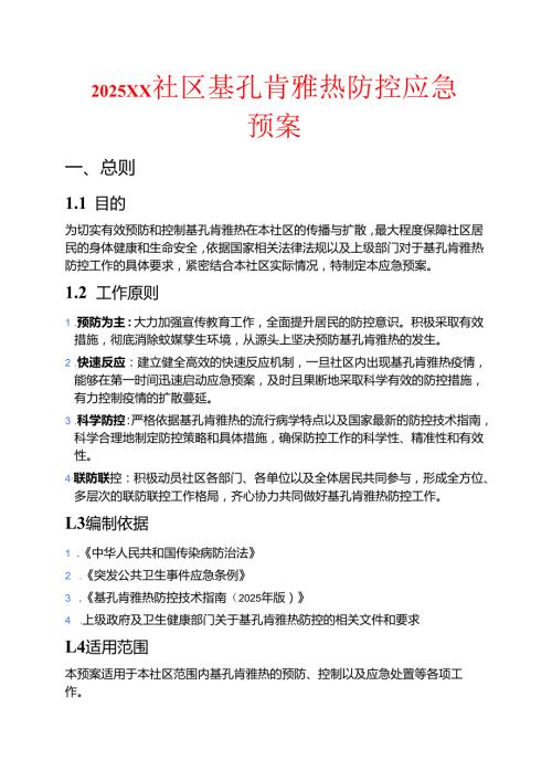 2025 XX社区基孔肯雅热防控应急预案.docx