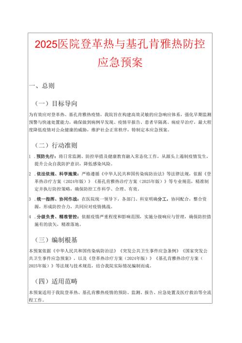 2025医院登革热与基孔肯雅热防控应急预案.docx