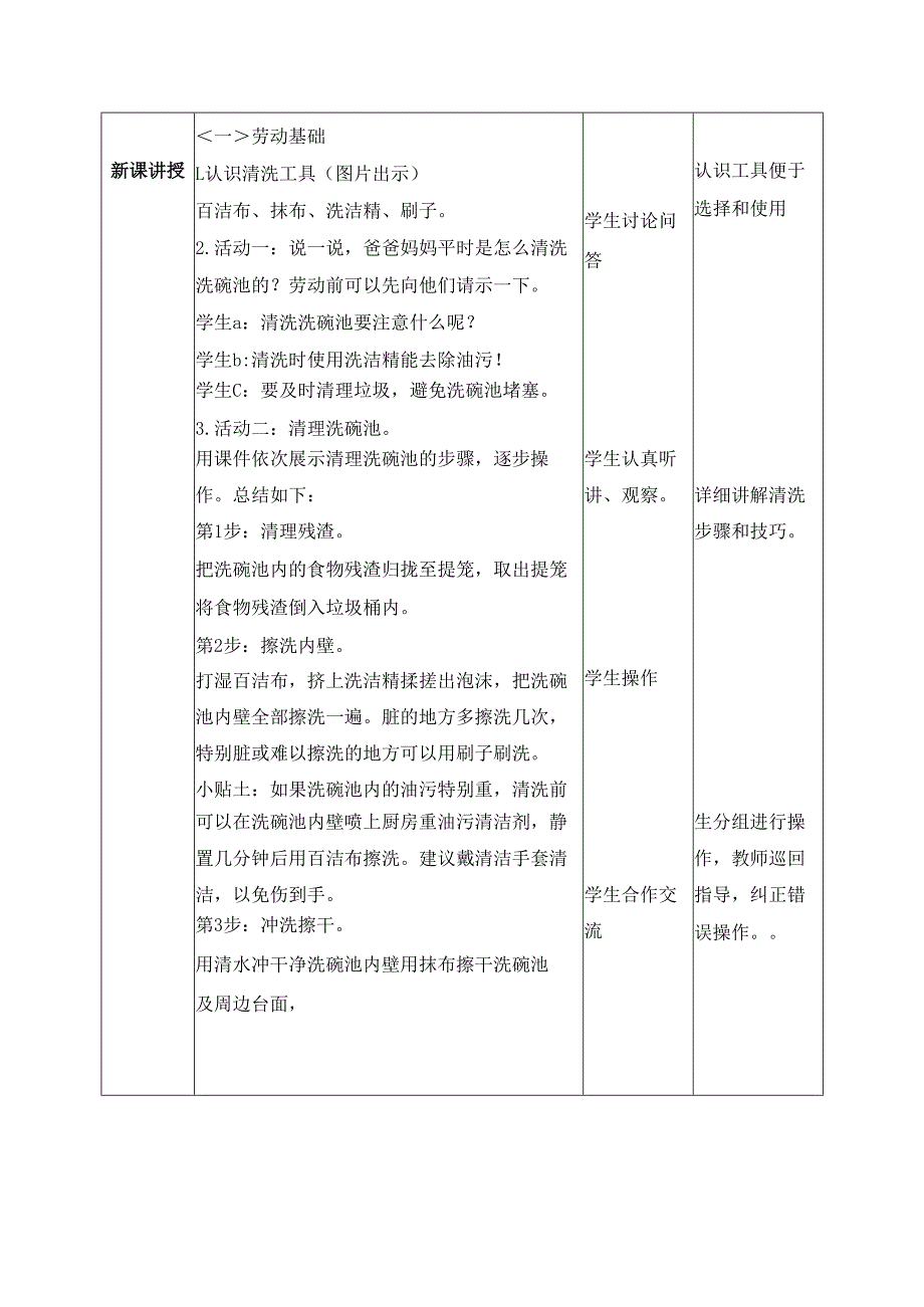 2025-2026学年人民版二年级下册劳动教学设计(第5课)清洗洗碗池(教案).docx_第2页