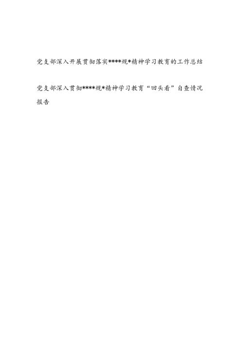 2025年7月底党支部深入开展贯彻落实精神学习教育的工作总结和“回头看”自查情况报告.docx