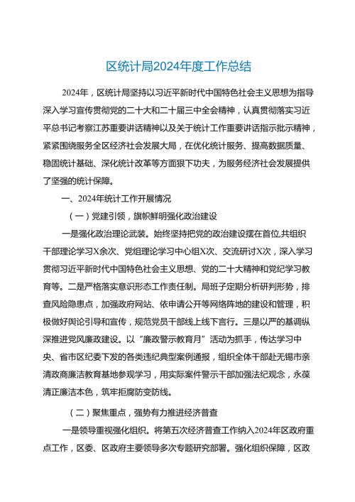 区统计局2024年度工作总结.docx