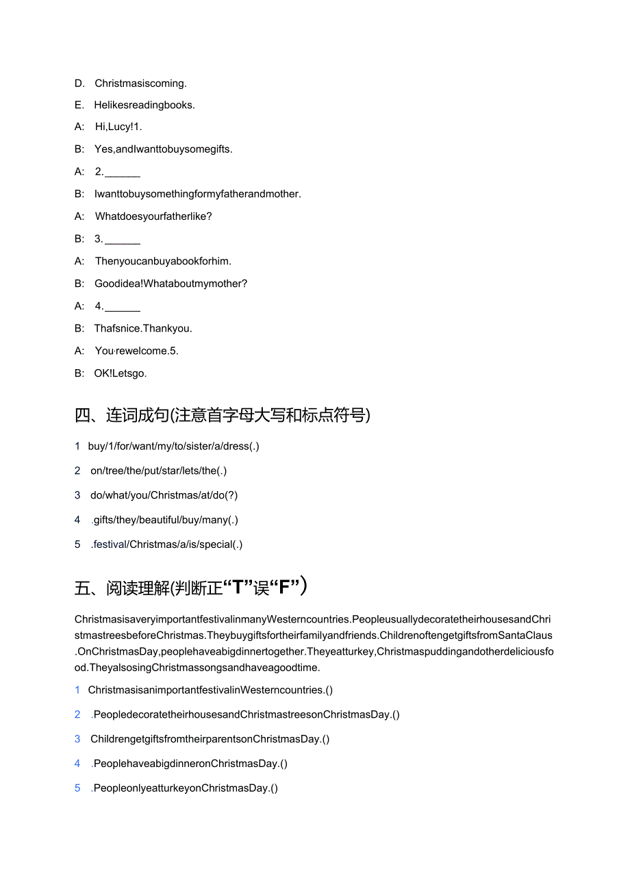 冀教版（三年级起点）六年级上册Lesson 22 Christmas Gifts随堂练习.docx_第2页