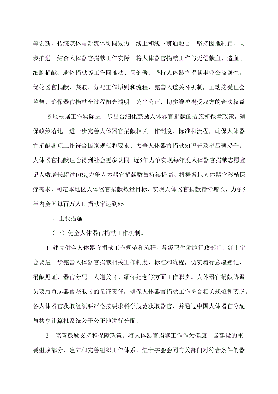 关于促进人体器官捐献工作健康发展的意见（2025年）.docx_第2页