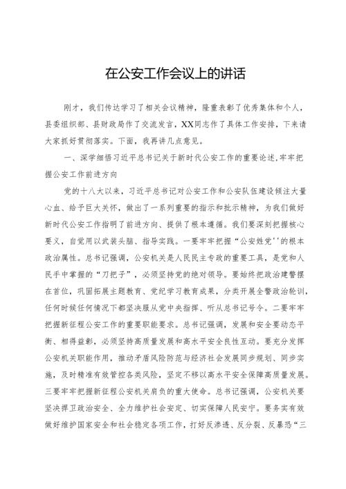 公安工作会议上的讲话.docx