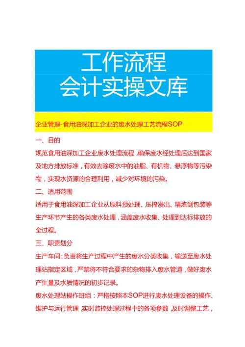 企业管理-食用油深加工企业的废水处理工艺流程 SOP.docx