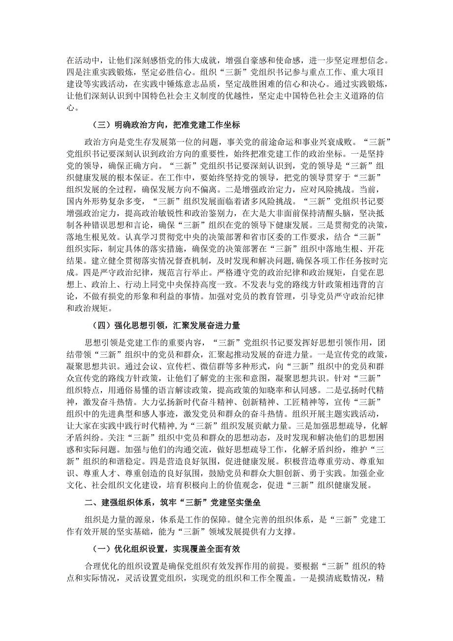 区组织部长在‘三新’党组织书记工作交流会上的讲话.docx_第2页