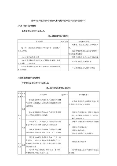 卧式螺旋卸料沉降离心机可持续性产品评价指标证明材料.docx
