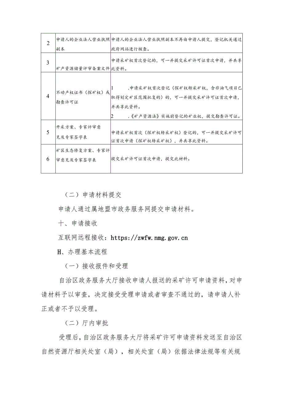 内蒙古自治区采矿许可首次申请临时服务指南-直接出让采矿权.docx_第3页