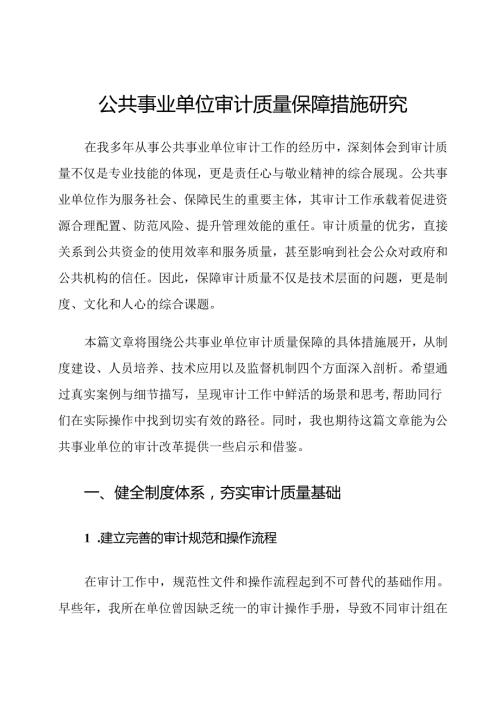 公共事业单位审计质量保障措施研究.docx