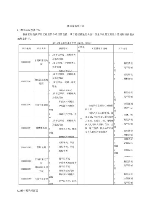 湖北省民用建筑信息模型工程量计算-楼地面装饰工程.docx