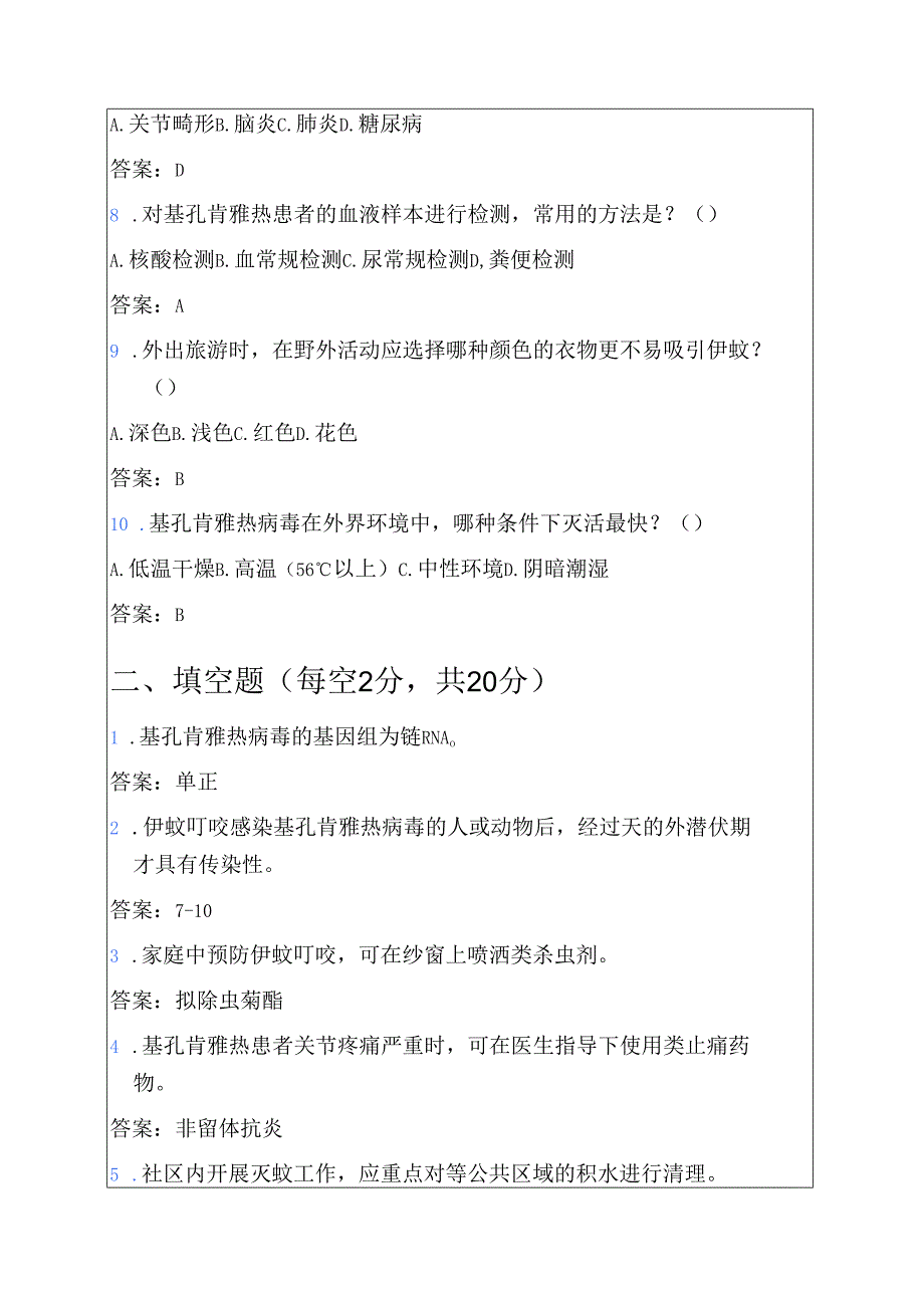 基孔肯雅热预防知识竞赛题库（新）附答案.docx_第2页