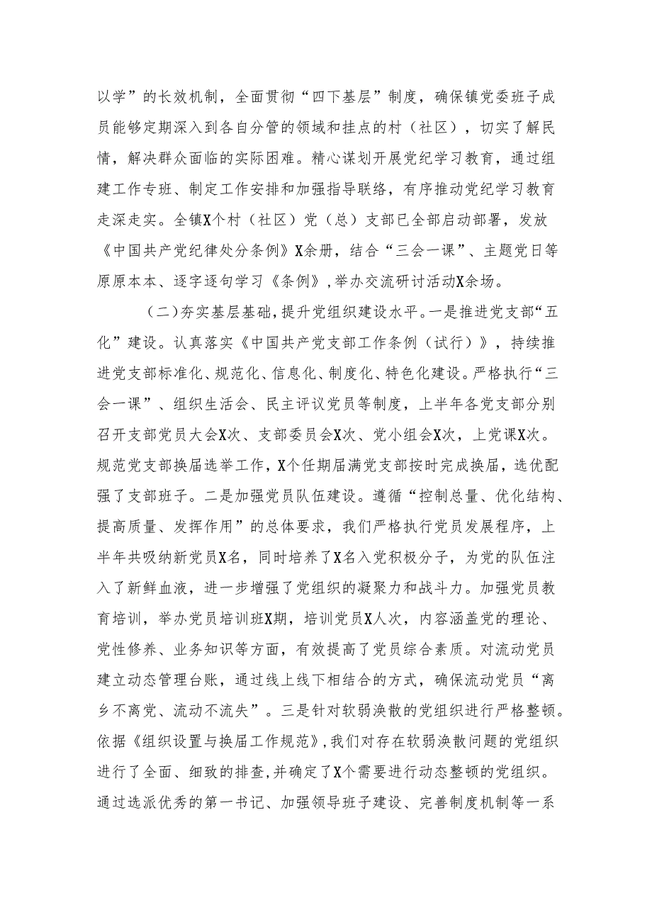 XX镇2025年基层党组织上半年工作总结.docx_第2页