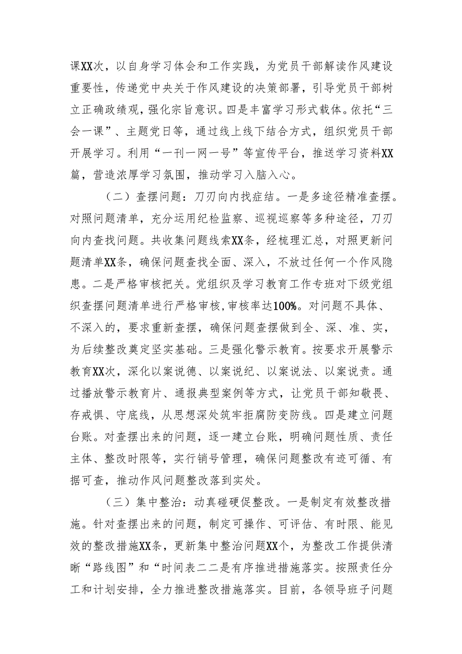 筑牢作风之基推进作风建设精神落地生根——工委深入贯彻作风建设专题“回头看”情况报告.docx_第2页