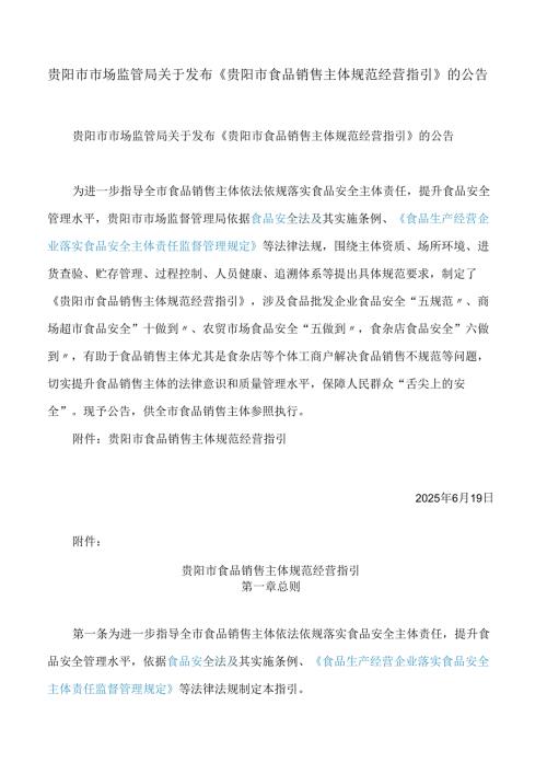《贵阳市食品销售主体规范经营指引》.docx