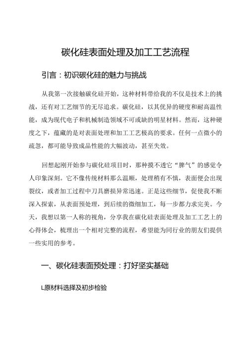 碳化硅表面处理及加工工艺流程.docx