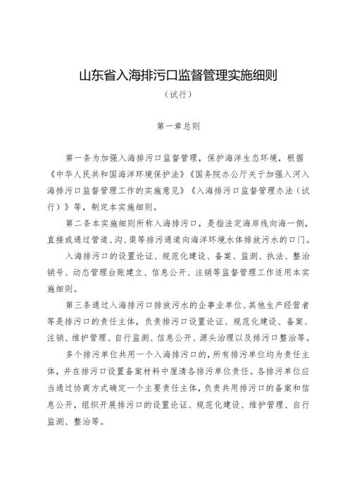 《山东省入海排污口监督管理实施细则（试行）》.docx
