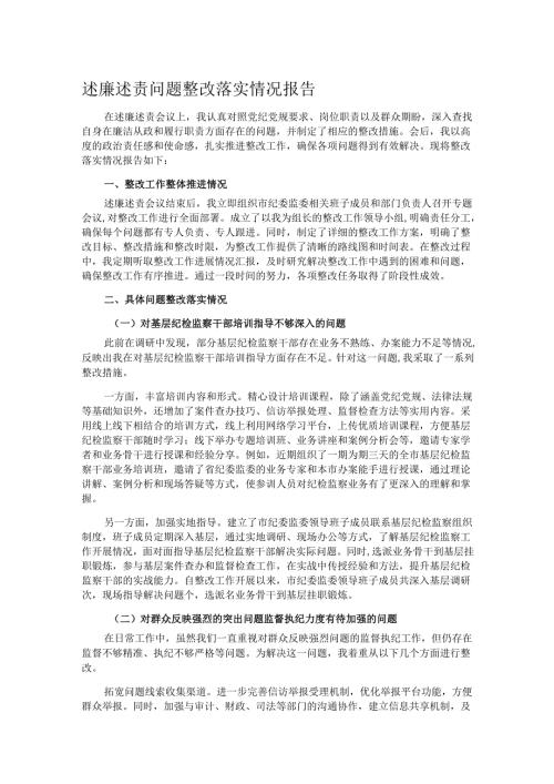 述廉述责问题整改落实情况报告.docx