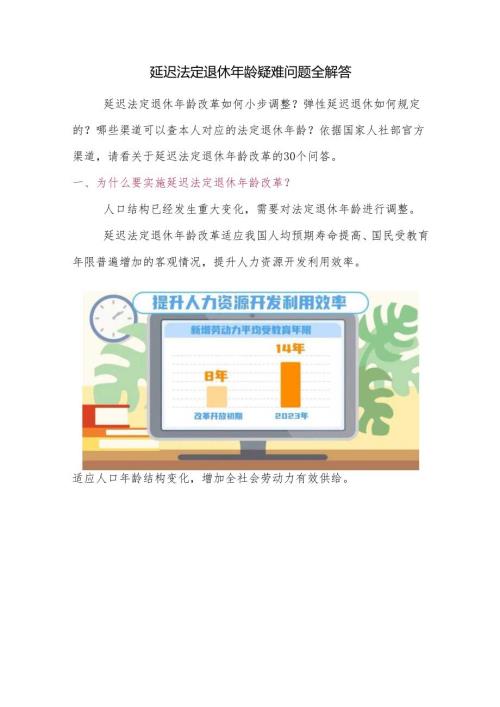 延迟法定退休年龄疑难问题全解答.docx