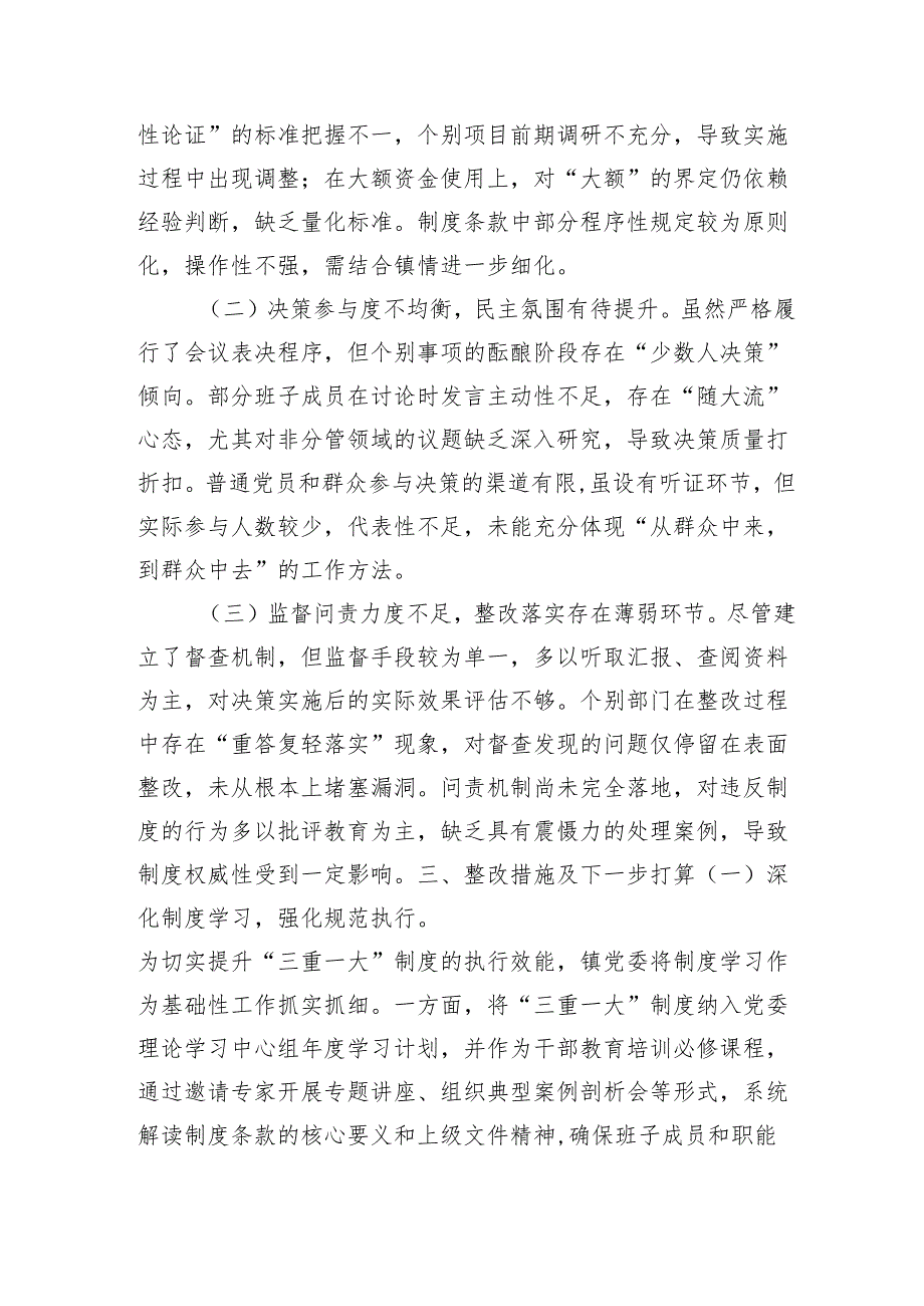镇党委执行“三重一大”制度自查报告（2855字）.docx_第3页