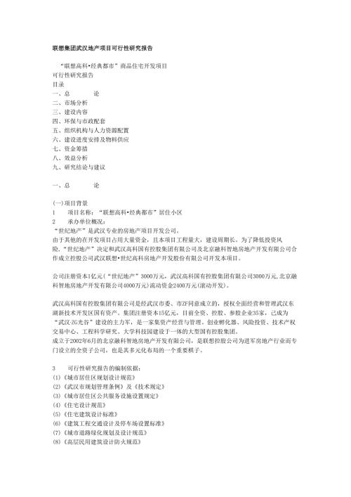 某集团武汉地产项目可行性.docx