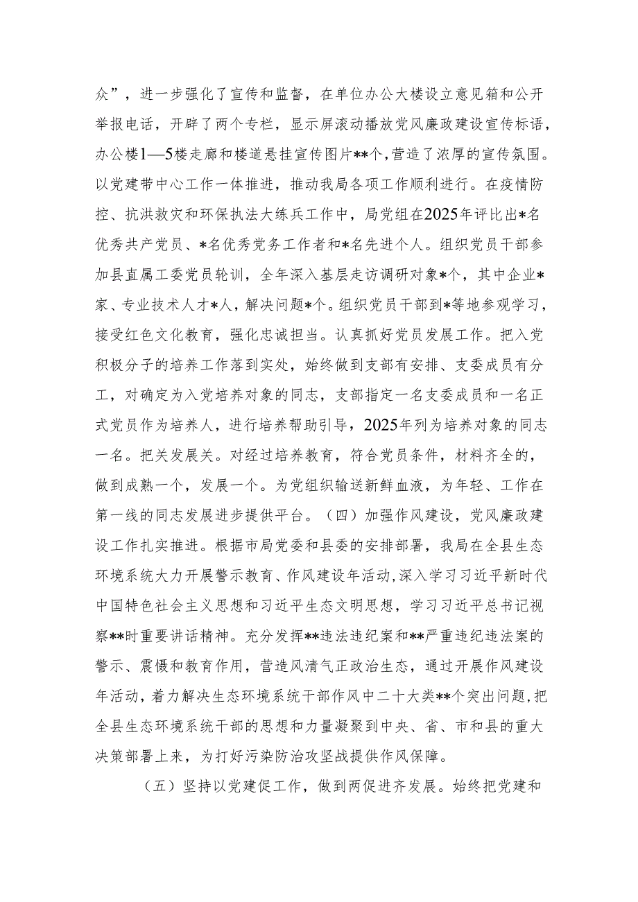 生态环境局2025年上半年基层党建工作报告.docx_第3页