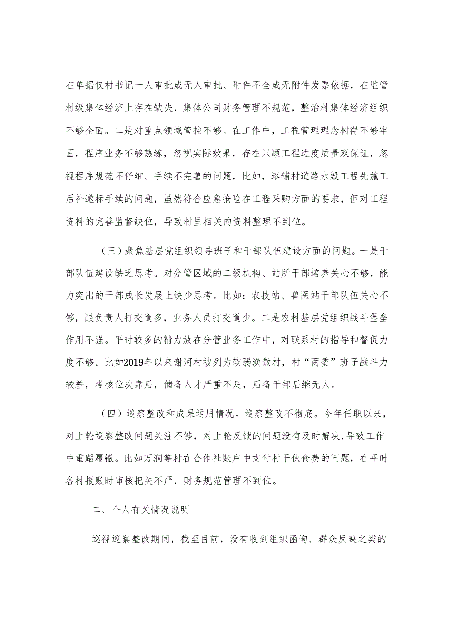 副乡长2025年巡察整改专题民主生活会个人发言提纲.docx_第2页
