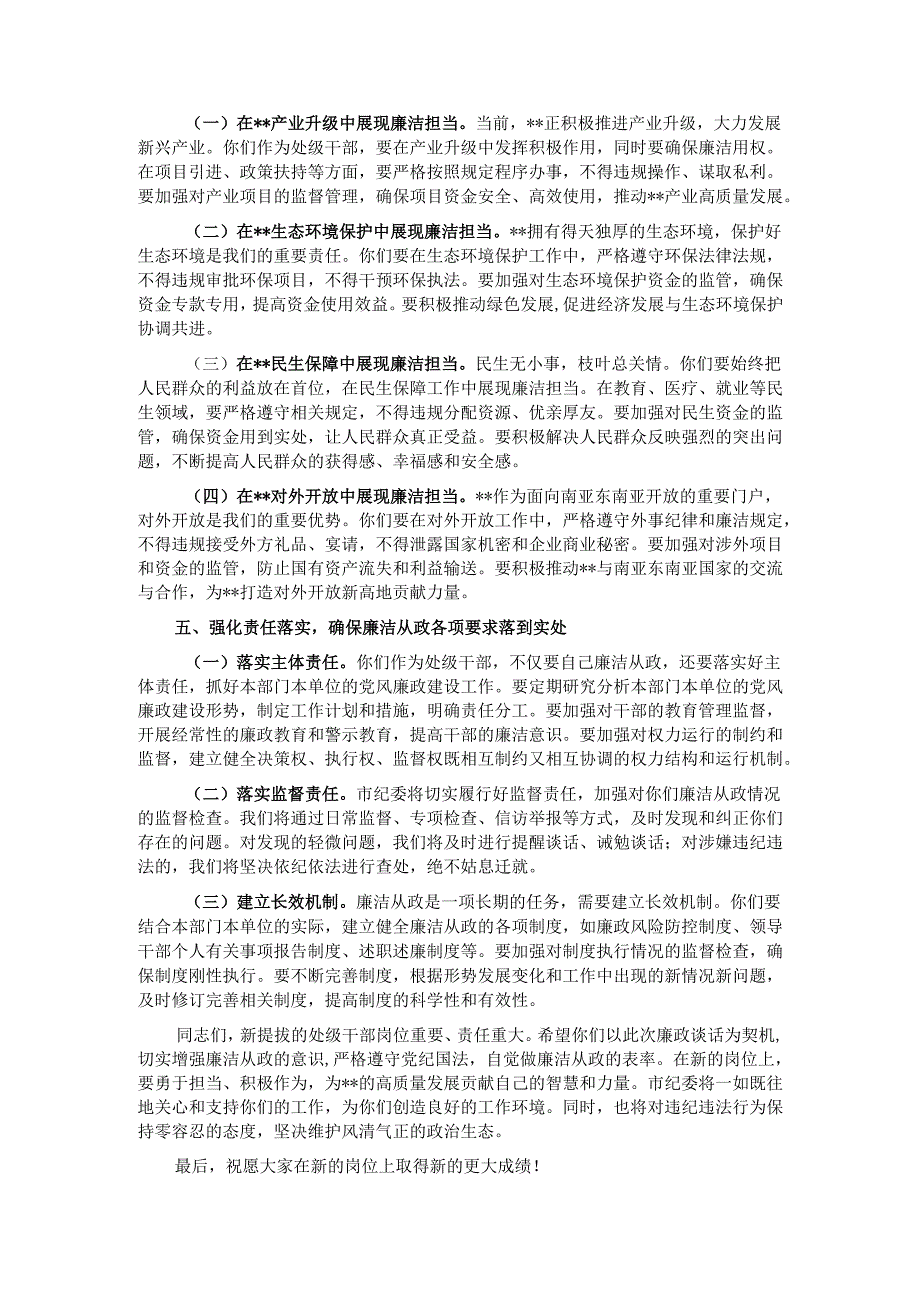 在2025年全市新提拔处级干部廉政谈话会上的讲话.docx_第3页