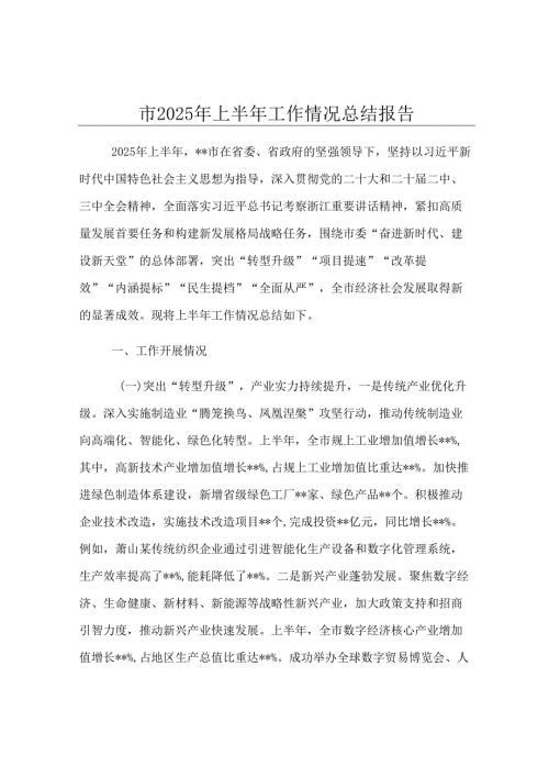 市2025年上半年工作情况总结报告.docx